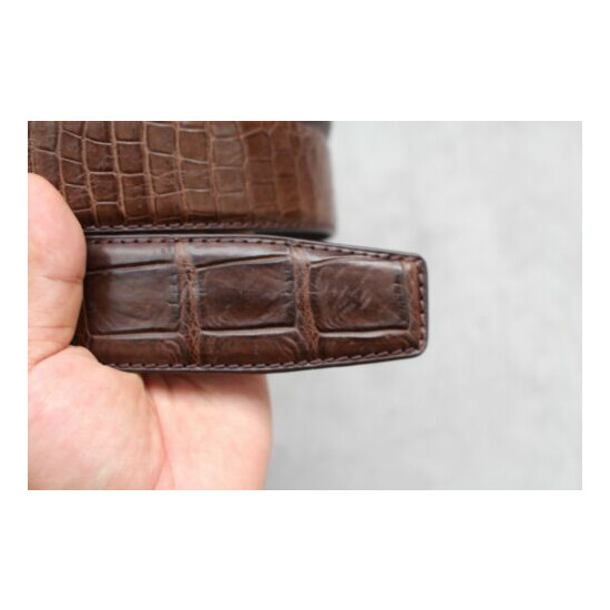 No Jointed - Brown Genuine Alligator CROCODILE Leather SKIN Men's Belt - W 1.5" image {4}