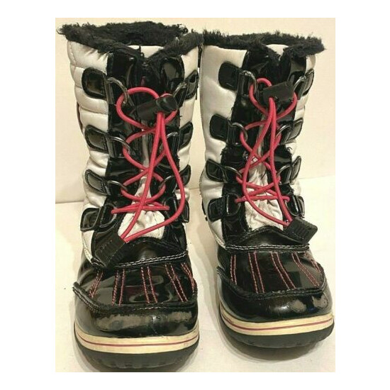 TOTES WINTER BOOTS KID GIRLS BLACK/WHITE/PINK style:KYLIE BLACK size 1M image {3}