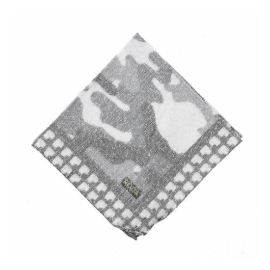 NWT RODA Textured Gray and White Camouflage Print Pocket Square image {1}