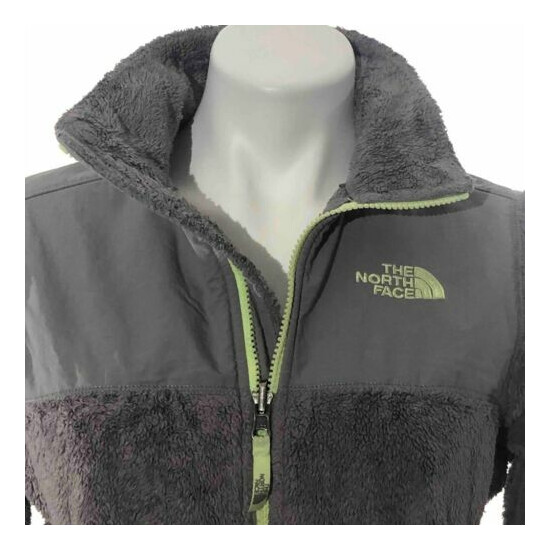 The North Face Girls Size L Fleece Full Zip Jacket Mock Neck Pockets Gray Large image {1}