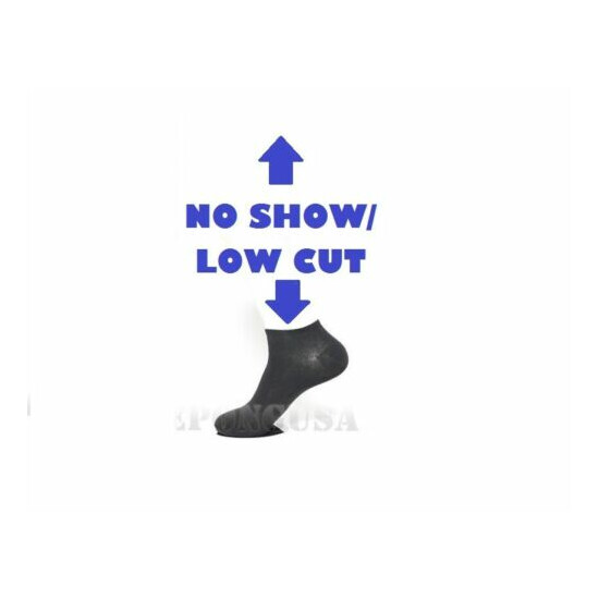 6-8 Junior Teen Boys Girls Low Ankle No Show Comfort Black Socks Cotton Spandex image {1}