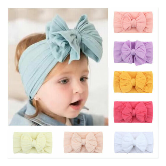 Soft Solid Color Nylon Headband Baby Hair Accessories New image {1}