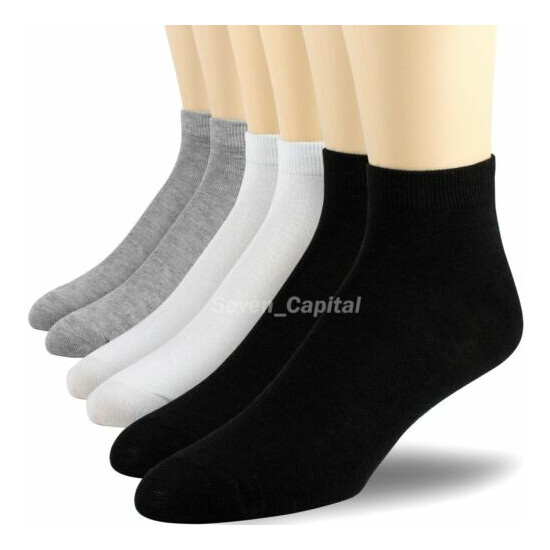 For Mens Womens Ankle Low Cut Quarter Cotton Athletic Sports Running Socks 9-13 image {1}