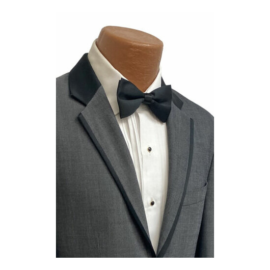 Men's Grey Joseph Abboud Joe Tuxedo Jacket Suit Coat Modern Fit Wedding Prom 40R image {3}
