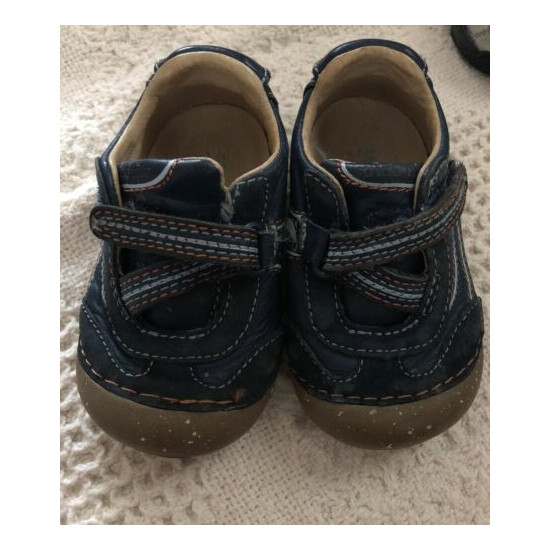 Stride Rite Leather Navy And Brown Casual Toddler SRT 3.5M image {1}