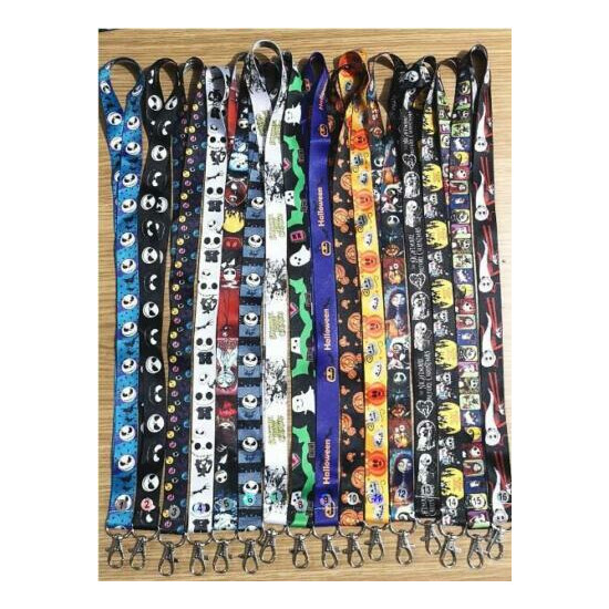 lot Nightmare before Christmas Neck Straps Key Chains Lanyard ID Holder Thumb {1}