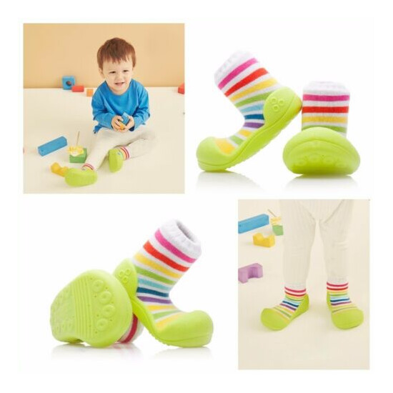 ATTIPAS RAINBOW GREEN infant size shoes sensitive feet stylish non slip boots image {1}