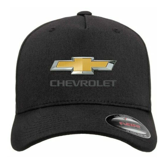 Chevrolet Car Auto Logo on Hat Flexfit Baseball Cap Printed Emblem S/M & L/XL image {1}