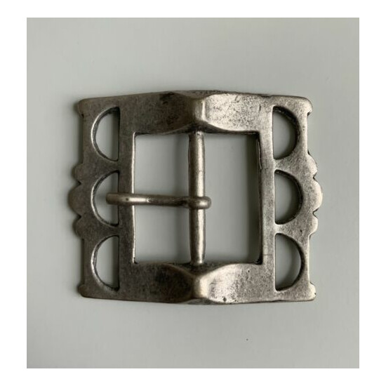 Rare, Vintage,old silver plaited Bespoke,centre bar belt buckle.Made in Italy. image {1}