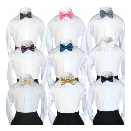 Satin Bow Tie for Baby Toddler Kid Teen Boy Formal Tuxedo Suit 9 color Selection image {1}