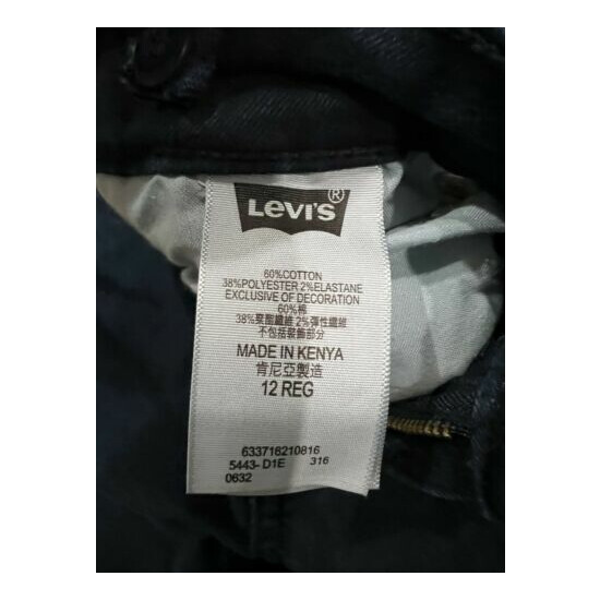 Girls Kids Levi Strauss Levi's Solid Blue Skinny Cotton Jeans Pants Size 12 image {4}