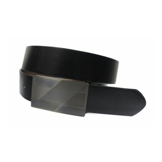 913-BLK/BRN-REV - Men's Casual Black and Brown Reversible Plaque Belt buckle image {2}