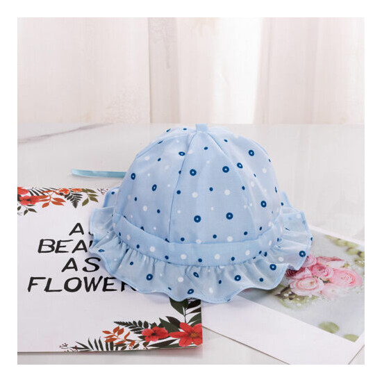 Baby Girls Floppy Sun Hat with Wide Brim Polka Dot Sun Protection Cap Summer image {4}
