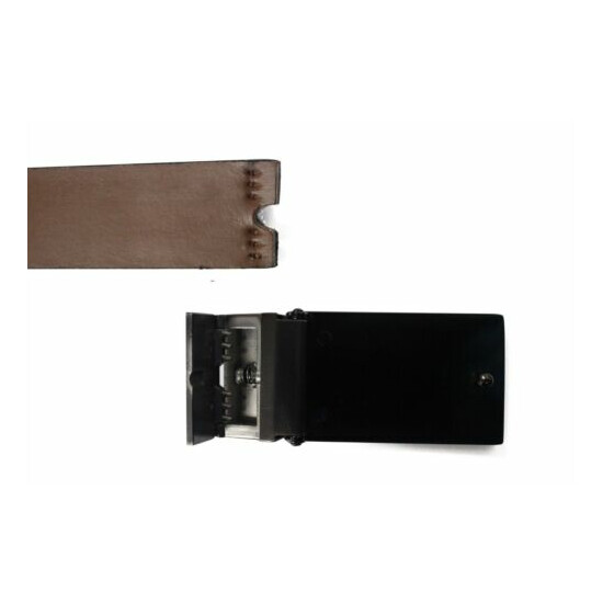 913-BLK/BRN-REV - Men's Casual Black and Brown Reversible Plaque Belt buckle image {4}