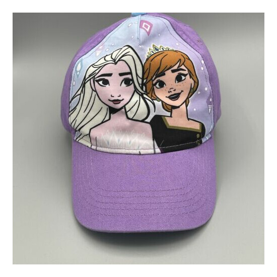 DISNEY FROZEN 2 Girls Baseball Cap Adjustable Hat Purple Elsa Anna Princess image {1}