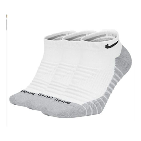 Nike Men’s Everyday Max Cushioned No Show Socks 3 Pair XL SX6964 100 White image {1}