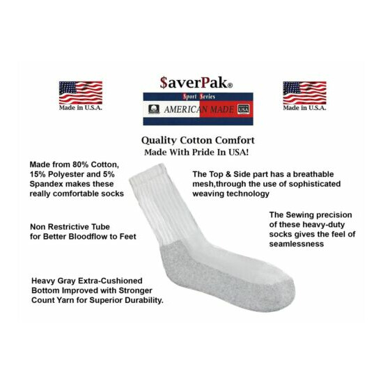 $averPak-American Made Cotton Blend Heavy Duty Work and Athletic Crew Sock image {2}