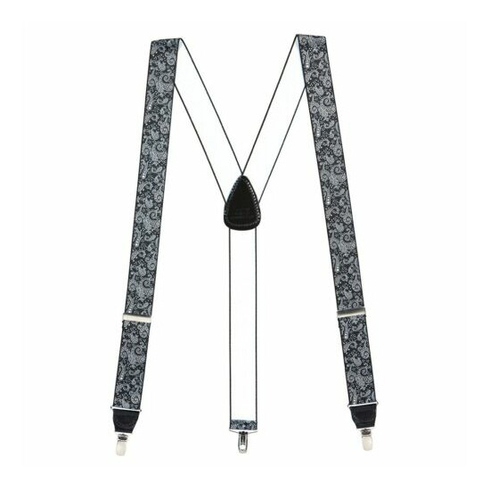 Black Paisley Drop Clip Suspenders image {1}