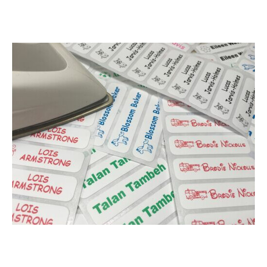 Iron On Waterproof Uniform/Clothing Personalised Identity Name Labels/Tapes/Tags image {1}