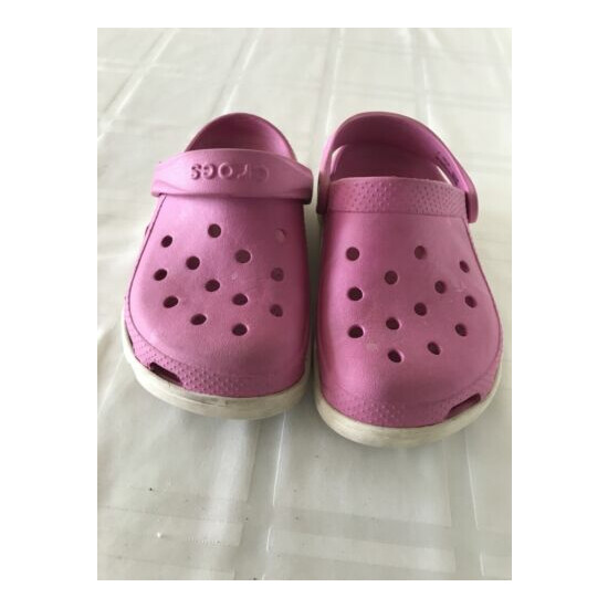 Crocs Girls Sz J1 Pink Clog Sandal TS0 image {3}