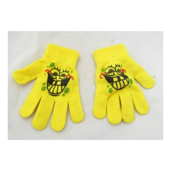 SpongeBob Squarepants Yellow Kids Children's Cute Soft Warm Winter Gloves image {2}