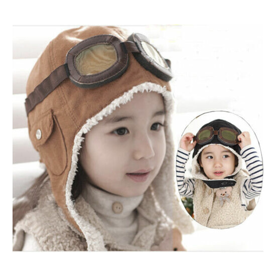 New Warm Baby Kid Toddler Boys Girls Winter Earflap Pilot Cap Aviator Hat Beanie image {1}