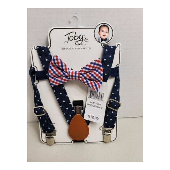 Toby Infant Suspender & Tie Set In Navy image {1}
