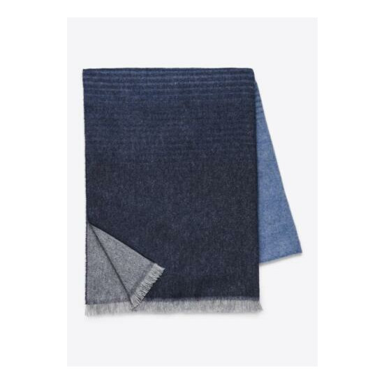 NWT Vince Men blue degrade ombre wool scarf- Made in Italy image {4}