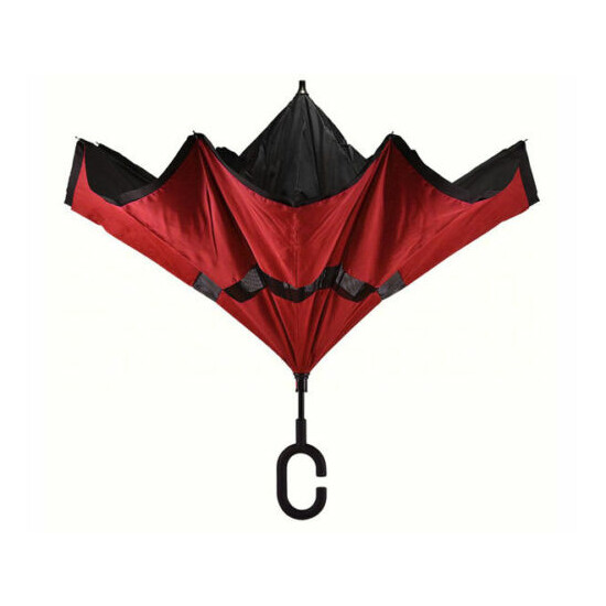 Red/Black No Drip Inverted Umbrella - Mark Feldstein - 32.75L x 3.75W x 3.0 image {1}