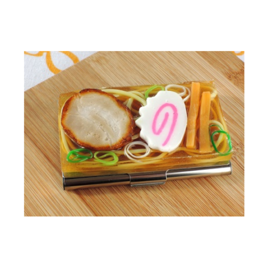 Food Sample Ramen Noodle Business Card Case Goods Real Elaborate Handmade image {1}