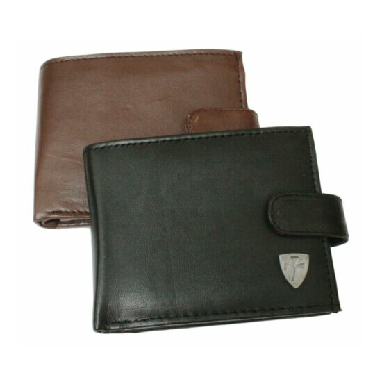 Templar Shield Leather Wallet BLACK or BROWN 367 image {1}