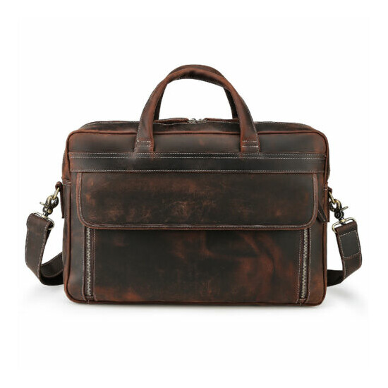 Men Leather Briefcase Business 17" Laptop Bag Handbag Messenger Bag Shoulde Bag Thumb {1}