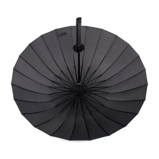 Windproof Folding Sun Japanese Sword Rainny Umbrella Ninja Style Katana Black image {3}