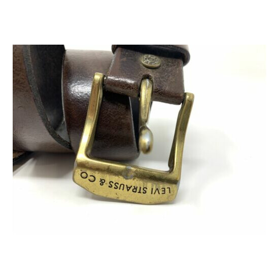 Levi's Mens Distressed Dark Brown Italian Leather Belt SZ 36 image {2}