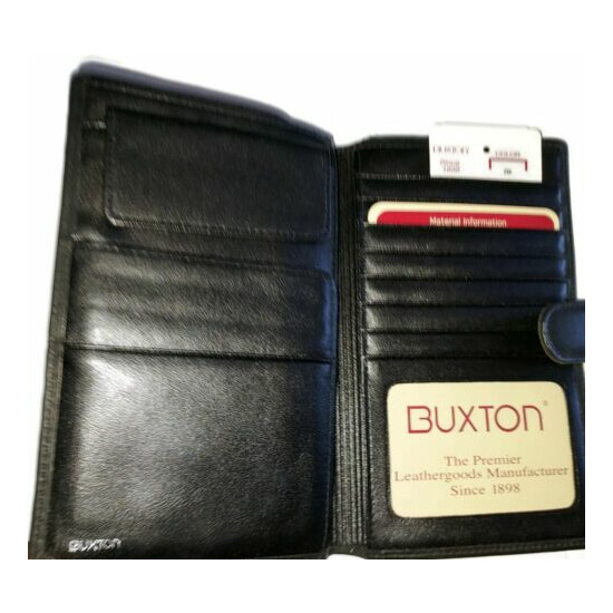 Buxton Leather Passport Case/ Wallet, Black  image {2}