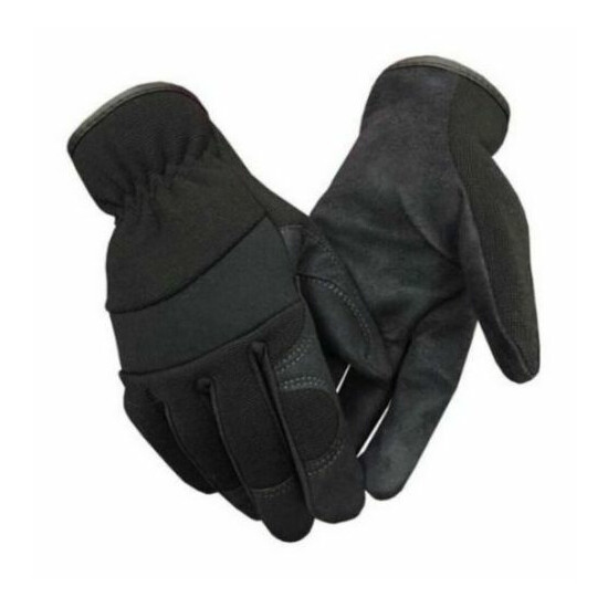 Northstar Suede Palm Lightweight Work Gloves Unisex Unlined Synthetic Black 58BK image {1}