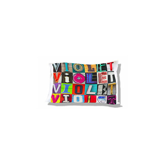 Personalized Pillowcase featuring VIOLET in photos of actual sign letters image {1}