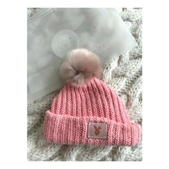 LOVE YOUR MELON x Disney Winnie The Pooh Knit Baby Beanie Hat Pink image {1}