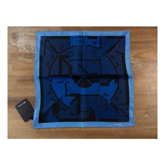KITON Napoli equestrian motif silk pocket square authentic - NWT image {1}