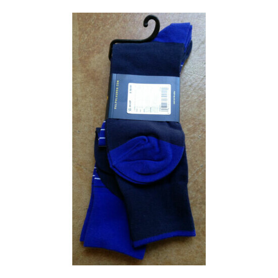 New Ralph Lauren Men's Socks Blue Stripes Pack of 2, 10-13 image {2}