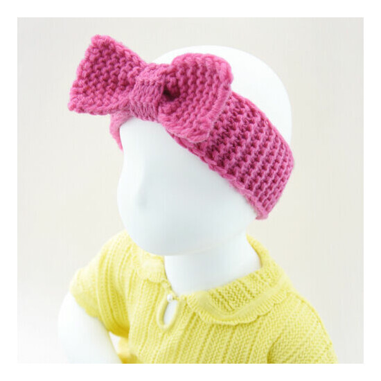 Baby Girls Boy Headband Bowknot Wool Headband Knotted Knitted Headwear Hair Band image {4}
