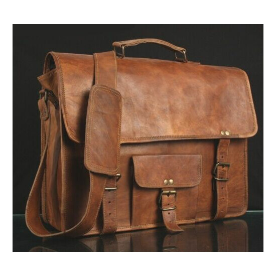 Men's Genuine Vintage Leather Messenger Man HandBag Laptop Briefcase Satchel Bag image {1}