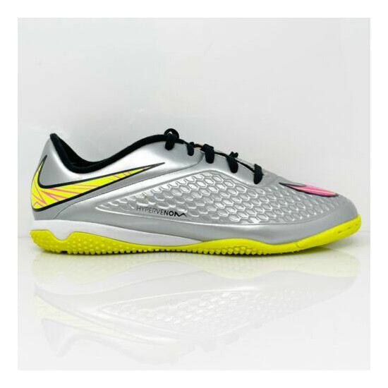 Nike Boys Hypervenom Phelon Prm IC 677590-069 Silver Football Cleats Shoes Sz 5Y image {1}