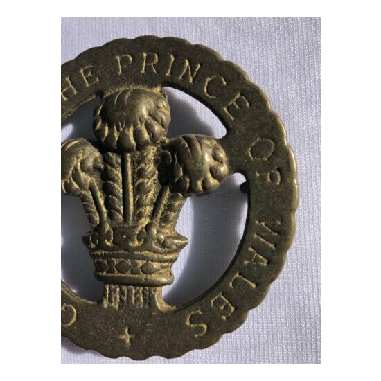 Belt Buckle Metal God Bless The Prince Of Wales Crown Feathers 1969 image {3}