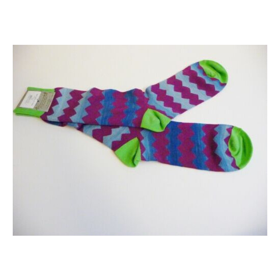 Unplugged NWT Blue Multi-Color Design Patterned Socks One Size Neiman Marcus image {3}