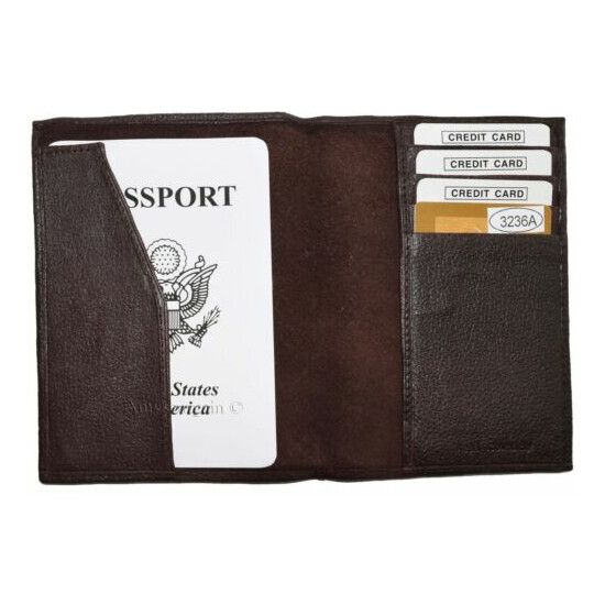 Lot of 3 New Leather passport cover, Brown Unbranded international passport case image {2}