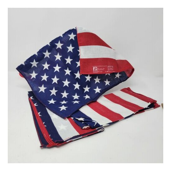 AMERICAN FLAG BANDANA - Paris Accessories Red White Blue Made In USA, 19.5x19.5 image {3}
