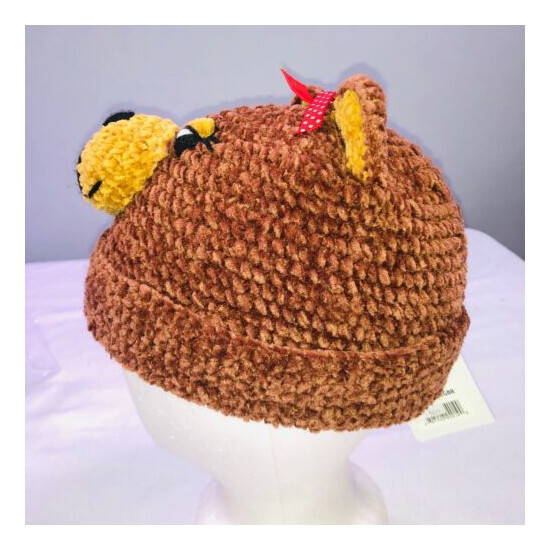 DayLee Design Bear Monkey Baby Hat 1-2 Years Brown Hand Crocheted New San Diego image {3}