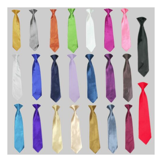 23 Color Satin Clip-on Neckties Boys Suits Tuxedos Party Formal size: S-XL(S-20) image {1}