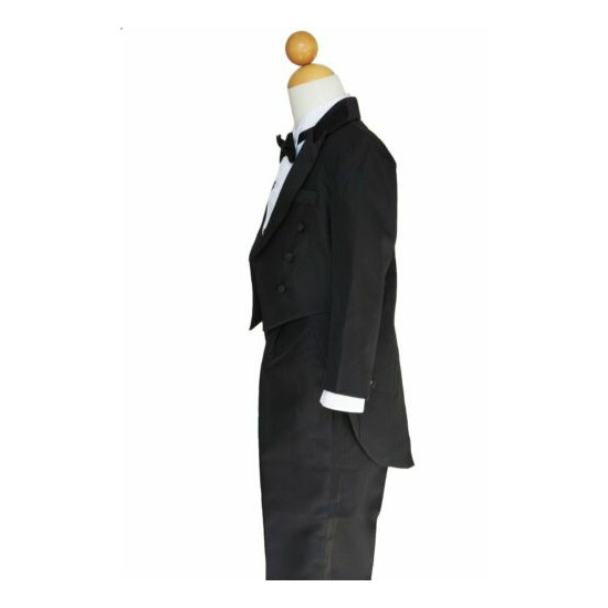  BOYS RECITAL, RING BEARER TUXEDOS With TAILS, BLACK, 2T to 20 image {2}
